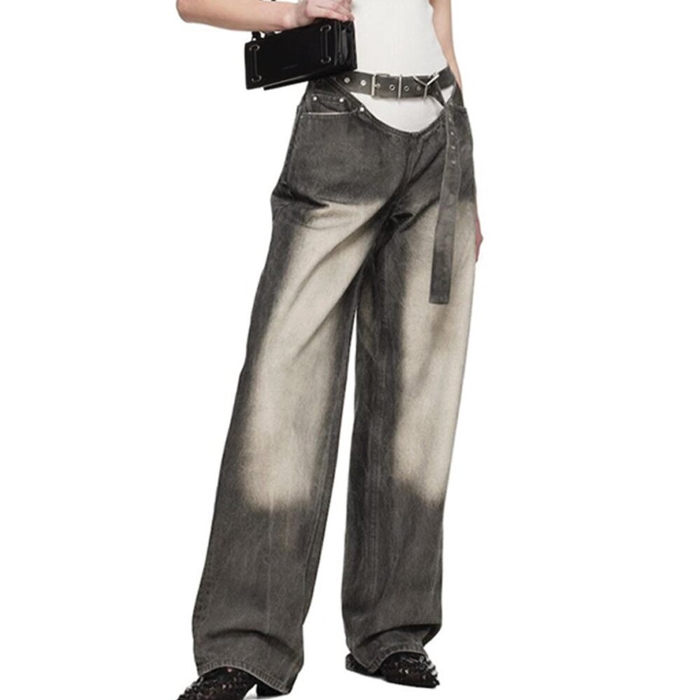 Y/Project Black Y Belt Arc Jeans